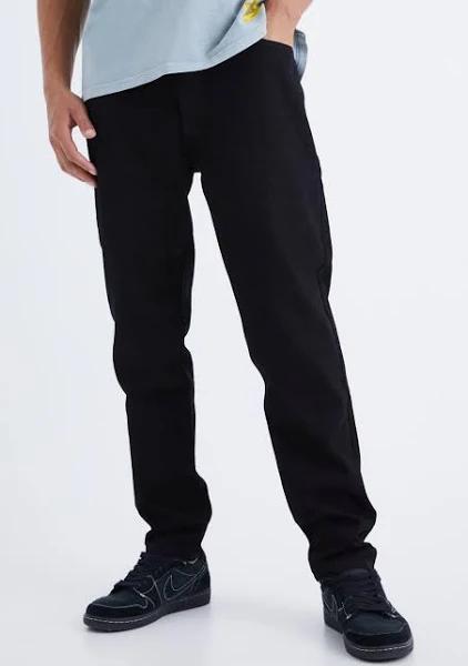 Mens True Black Tall Tapered Rigid Jean