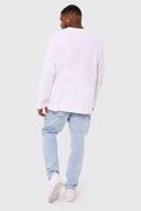 Mens Vintage Blue Plus Skinny Stretch Rip and Repair Jeans