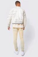 Mens Vintage Blue Skinny Stretch Bleached Ripped Jeans
