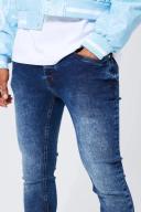 Mens Vintage Blue Skinny Stretch Jeans