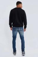 Mens Vintage Blue Skinny Stretch Stacked Jeans