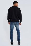 Mens Vintage Blue Skinny Stretch Stacked Jeans