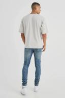 Mens Vintage Blue Skinny Stretch Stacked Tinted Jeans