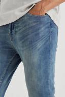 Mens Vintage Blue Skinny Stretch Stacked Tinted Jeans