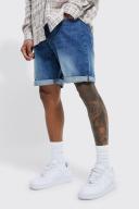 Mens Vintage Blue Slim Rigid Denim Shorts