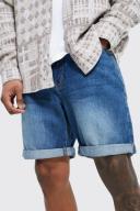 Mens Vintage Blue Slim Rigid Denim Shorts