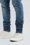 Mens Vintage Blue Tall Skinny Stretch Stacked Jeans
