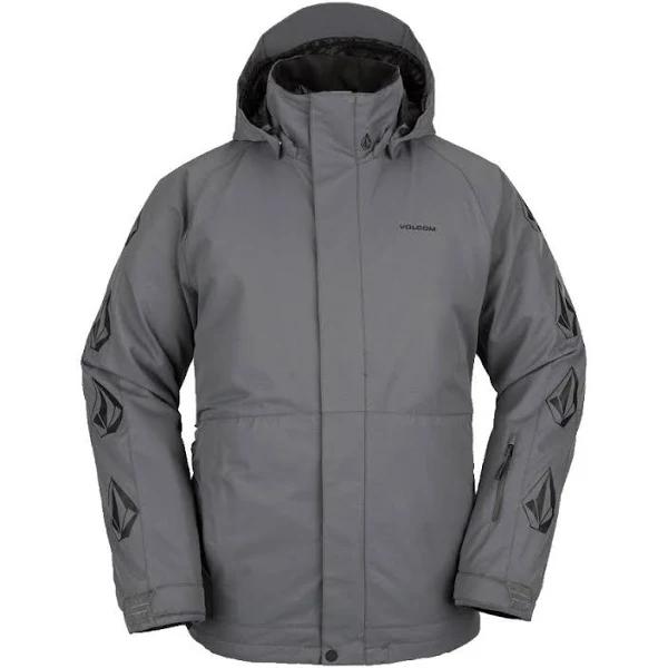 Mens Volcom Iconic Stone Snow Jacket Dark Grey Size Medium