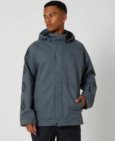 Mens Volcom Iconic Stone Snow Jacket Dark Grey Size XXL