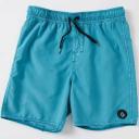 Mens Volcom Stones Hybrid Mens Elastic Waist Short Asphalt Black Size Medium