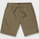 Mens Volcom Stones Hybrid Mens Elastic Waist Short Asphalt Black Size Medium