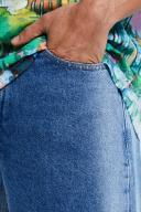 Mens Washed Black Baggy Rigid Bleached Jean