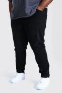 Mens Washed Black Plus Size Stretch Skinny Fit Jeans