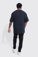 Mens Washed Black Plus Skinny Stretch Jeans