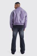 Mens Washed Black Relaxed Rigid Flare Jean