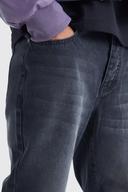 Mens Washed Black Relaxed Rigid Flare Jean