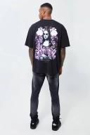 Mens Washed Black Skinny Stretch All Over Ripped Jeans