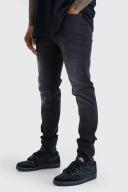 Mens Washed Black Skinny Stretch Jean
