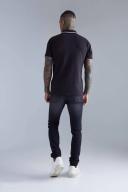 Mens Washed Black Skinny Stretch Stacked Jeans