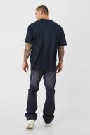 Mens Washed Black Slim Rigid Flare Jean