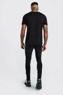 Mens Washed Black Super Skinny Distressed Paint Splat Jeans
