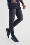 Mens Washed Black Super Skinny Stretch Jean