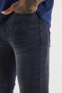 Mens Washed Black Super Skinny Stretch Jean