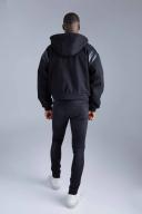 Mens Washed Black Super Skinny Stretch Jeans With Zip Hem