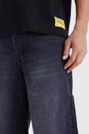 Mens Washed Black Tall Baggy Rigid Jean