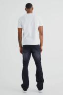 Mens Washed Black Tall Slim Rigid Flare Jean