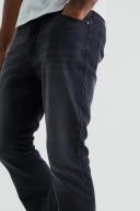 Mens Washed Black Tall Slim Rigid Flare Jean