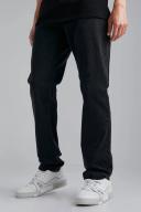 Mens Washed Black Tall Straight Fit Rigid Denim Jean