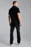 Mens Washed Black Tall Straight Fit Rigid Denim Jean