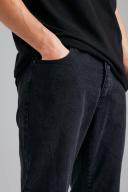 Mens Washed Black Tall Straight Fit Rigid Denim Jean