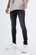 Mens Washed Black Tall Super Skinny Stretch Jean