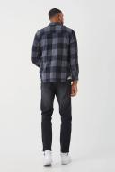 Mens Washed Black Tall Tapered Rigid Jean