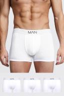 Mens White 3 Pack Man Trunks