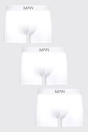 Mens White 3 Pack Man Trunks