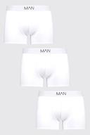 Mens White 3 Pack Man Trunks