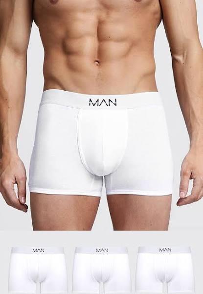 Mens White 3 Pack Man Trunks