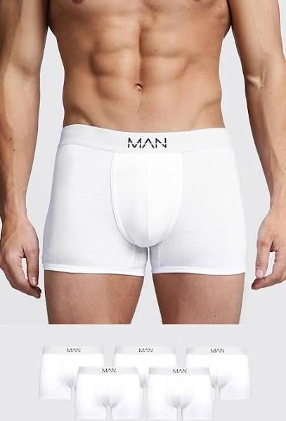 Mens White 5 Pack Man Trunks