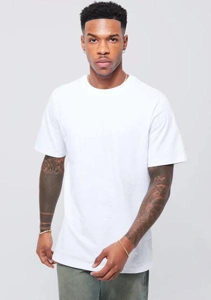 Mens White Basic Crew Neck T-Shirt