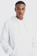 Mens White Basic Over The Head Hoodie