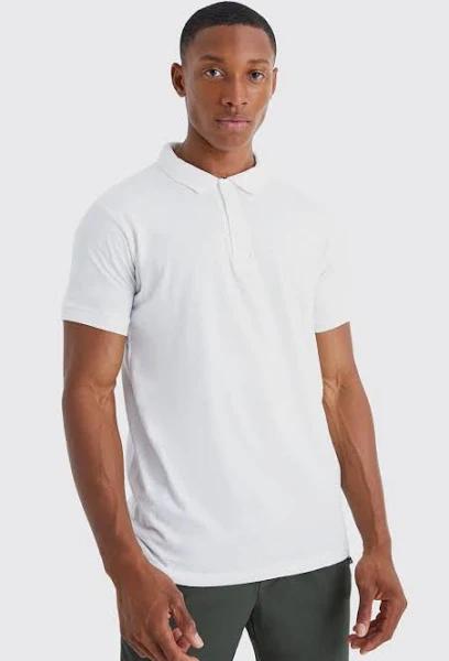 Mens White Basic Polo