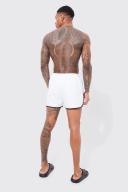 Mens White Man Signature Runner Swim Short