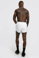 Mens White Man Signature Runner Swim Shorts