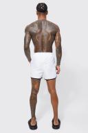 Mens White Man Signature Runner Swim Shorts