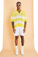 Mens White Mid Length Seersucker Swim Shorts