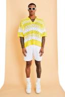 Mens White Mid Length Seersucker Swim Shorts