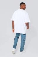 Mens White Oversized Crew Neck T-Shirt